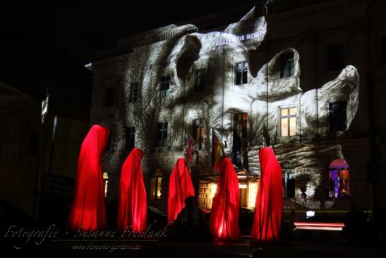 Lichtinstallation vor dem Hotel de Rome, Festival of Lights 2014