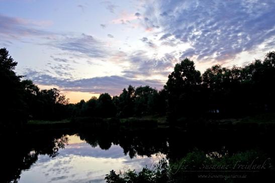 Sonnenuntergang am kleinen Teich